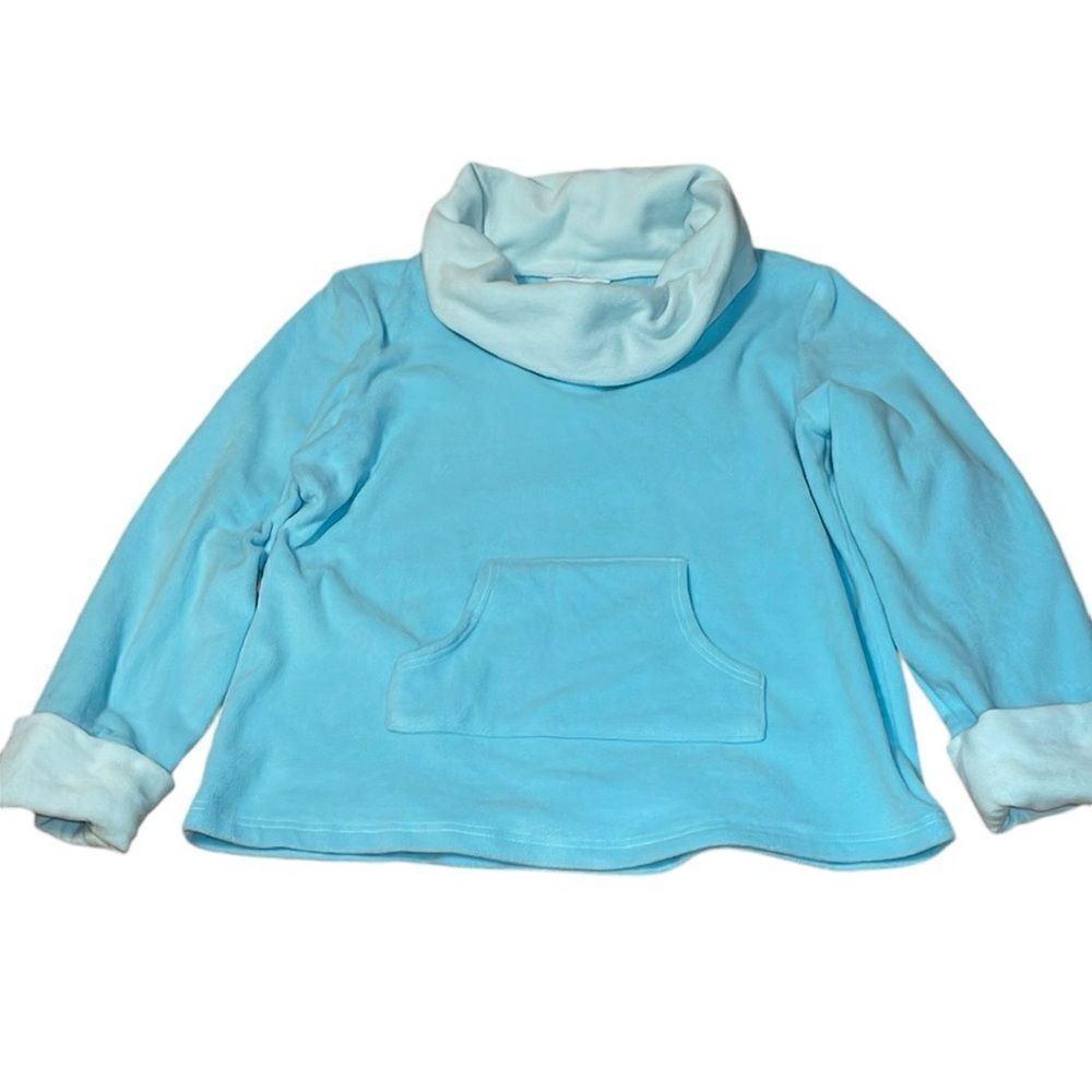 Pajamagrams Cozy Fleece Top, Aqua, Her, Medium